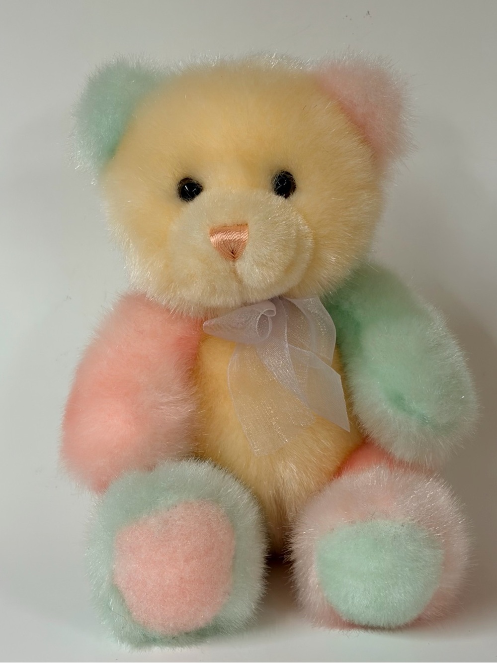 Rainbow Pastel Teddy Bear Plush Aurora Stuffed Animal Colorful Spring Bear